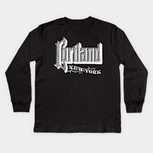 Vintage Cortland, NY Kids Long Sleeve T-Shirt